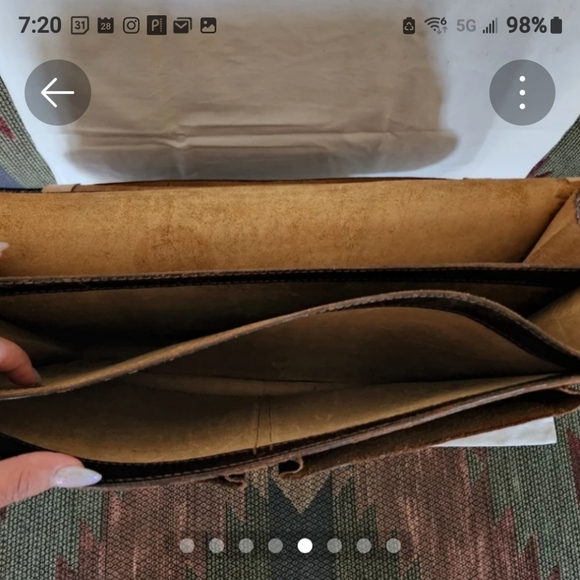 Vintage BEAUTIFUL Bison leather briefcase. - Picture 8 of 11